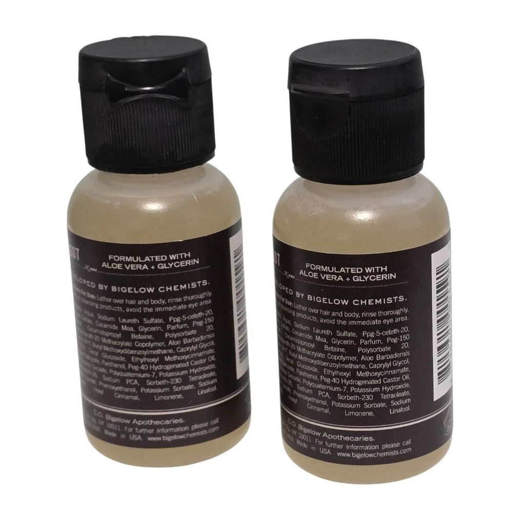 C.O. Bigelow Barber Elixir White 2-in-1 Hair & Body Wash Travel Size Lot 2